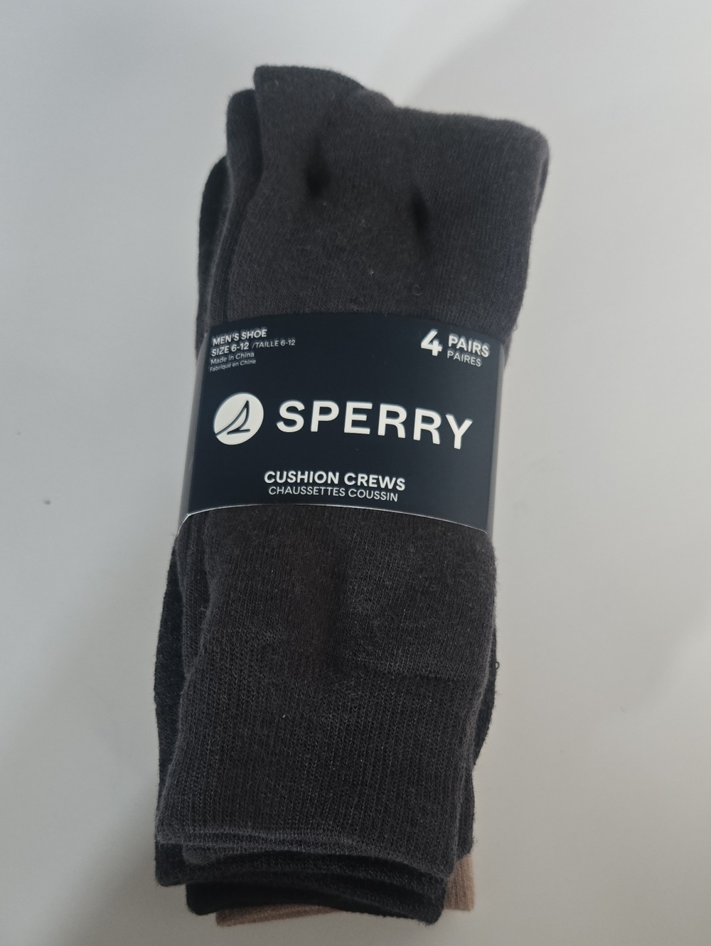 Sperry Cushion Crew Socks - 4 Pack NWT Size 6-12